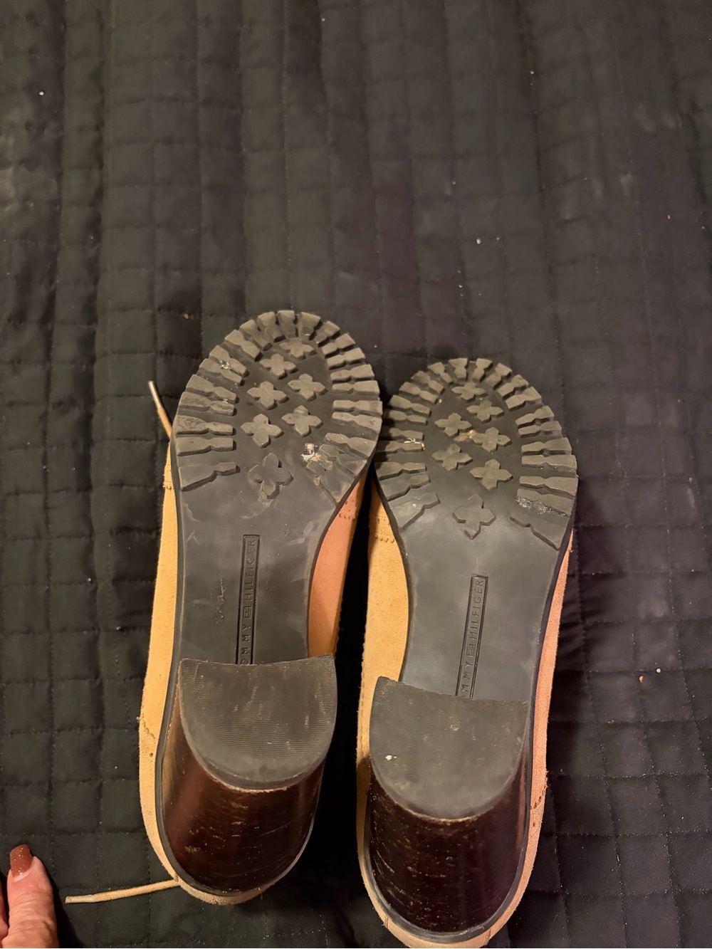 Tommy Hilfiger Women's Tan Suede Lace-Up Block Heel Oxfords - Picture 5 of 6